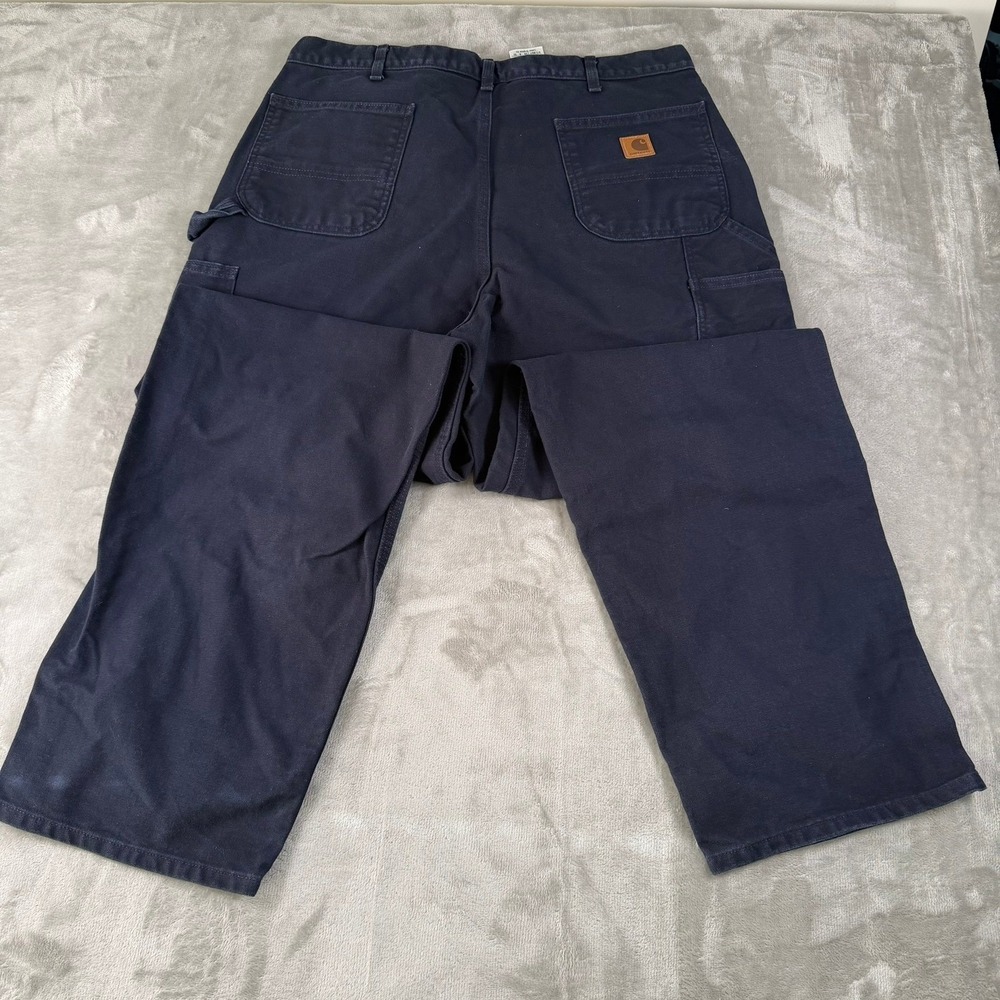 Carhartt Lot B11-MDT 2 Pairs Loose Original Fit Duck Work Pants Men's 38x34 Navy - Picture 3 of 10
